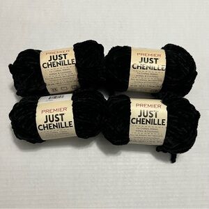 Premier Just Chenille Black Yarn lot of 4